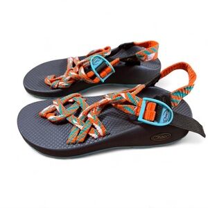 Chaco Z Strap Hiking Sandals Orange Teal Women’s Size 6 Outdoor like new